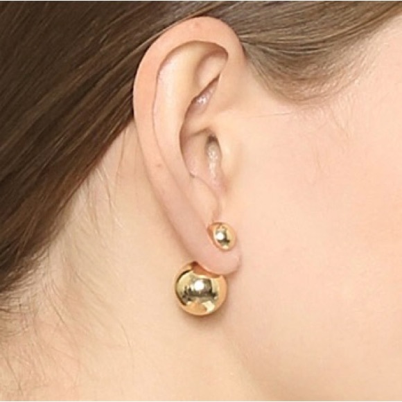 Vintage Dark Green & Light Green Double Ball Earrings. - Picture 4 of 4